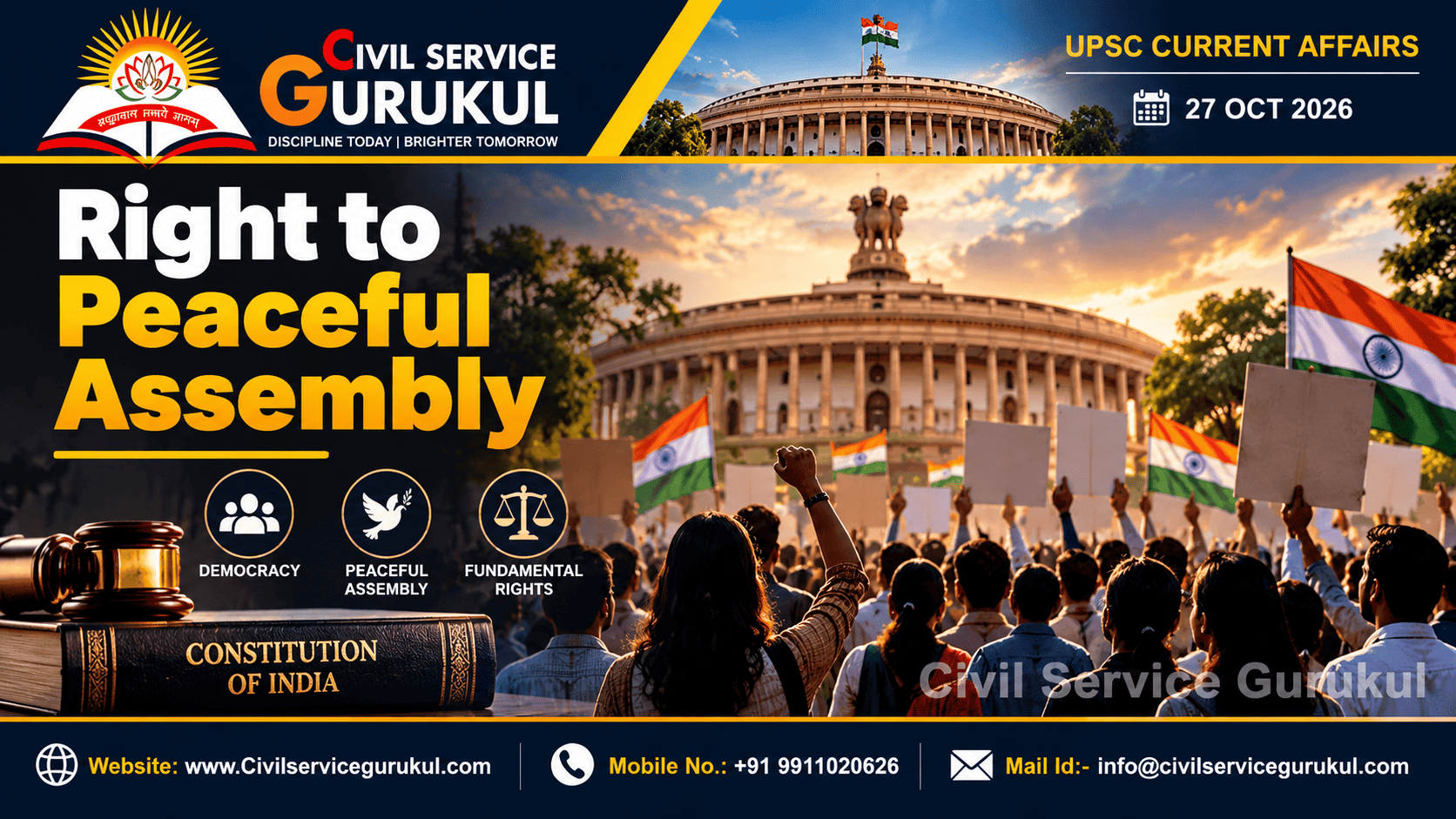 Right to Peaceful Protest in India | Article 19 UPSC