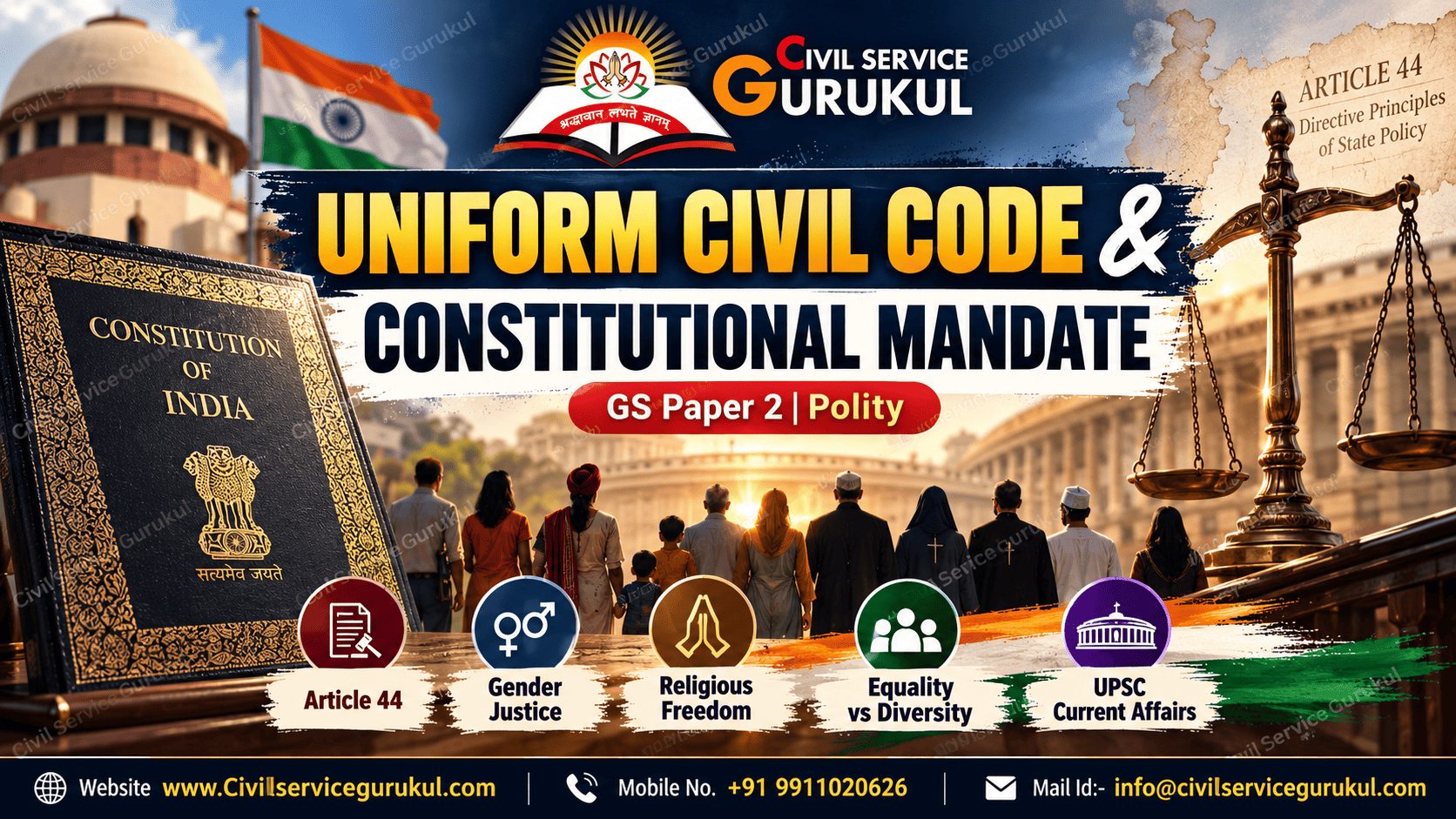 Uniform Civil Code in India: Article 44, Gender Justice & UPSC Analysis
