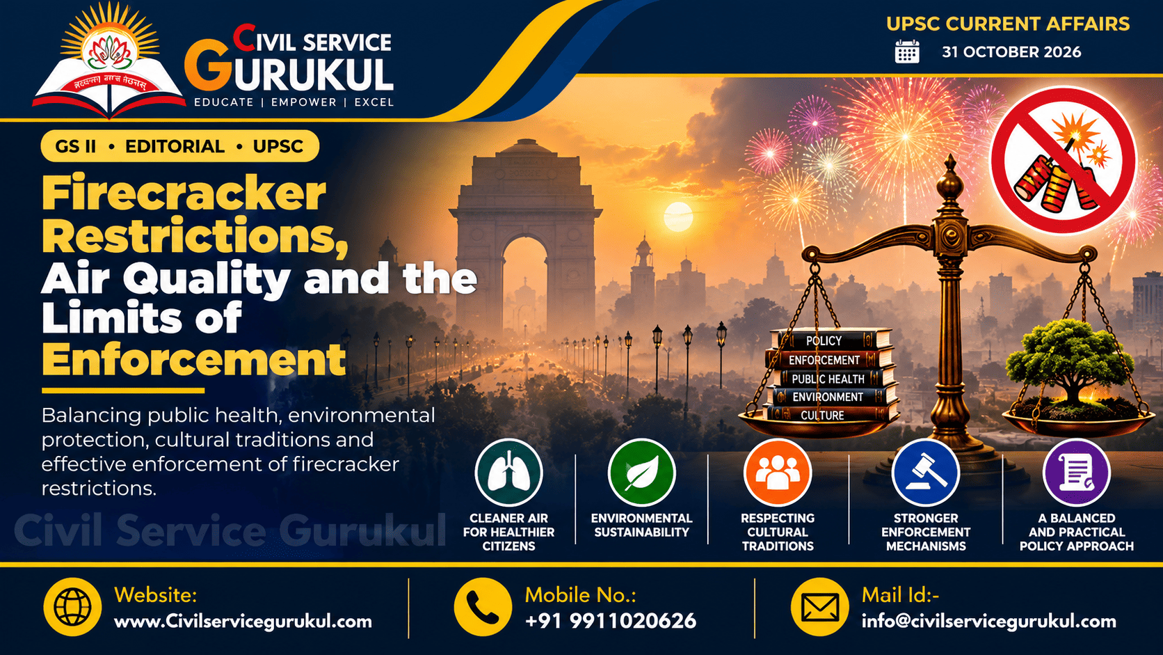 Firecracker Restrictions 2026: Air Quality & UPSC