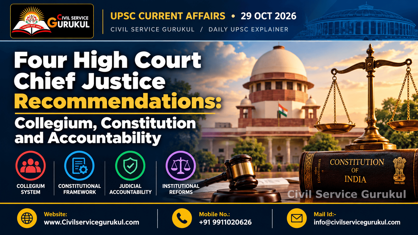 Collegium Recommendations 2026: High Court CJs Explained
