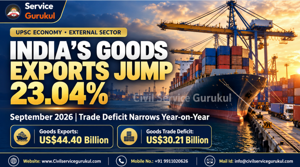 India Exports Rise 23.04% in September 2026 | UPSC Notes