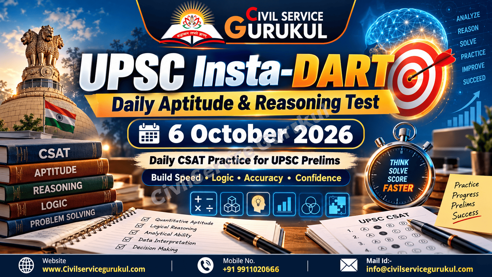 UPSC CSAT Daily Aptitude & Reasoning Test – 6 October 2026: Build Speed, Accuracy & Confidence