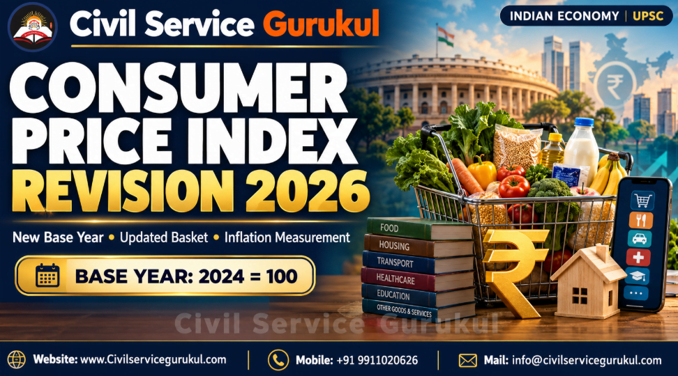 CPI Revision 2026: New Base Year, Basket & UPSC Notes